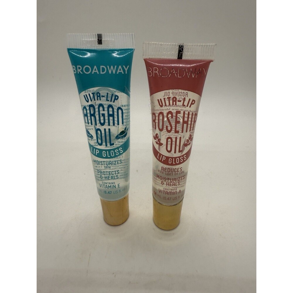BROADWAY VITA LIP CLEAR LIP GLOSS ROSEHIP OIL & ARGAN OIL 0.47 FLOZ X‎ 2 NEW